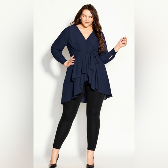 City Chic Tops - City Chic Shibara Shirt Dress/Top- Navy - NWT- Women’s Plus XXL